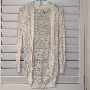 White knit cardigan